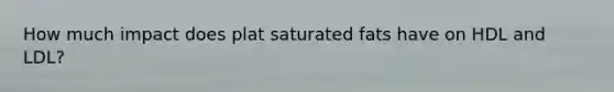 How much impact does plat saturated fats have on HDL and LDL?