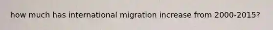 how much has international migration increase from 2000-2015?