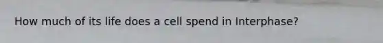 How much of its life does a cell spend in Interphase?