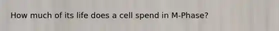 How much of its life does a cell spend in M-Phase?