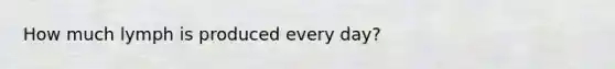 How much lymph is produced every day?