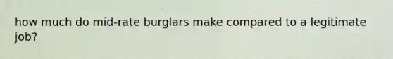 how much do mid-rate burglars make compared to a legitimate job?