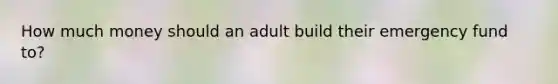 How much money should an adult build their emergency fund to?