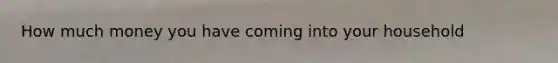 How much money you have coming into your household