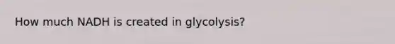 How much NADH is created in glycolysis?