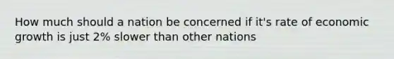 How much should a nation be concerned if it's rate of economic growth is just 2% slower than other nations