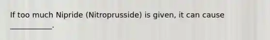 If too much Nipride (Nitroprusside) is given, it can cause ___________.