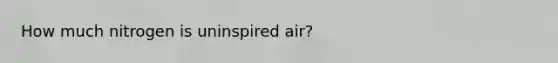 How much nitrogen is uninspired air?