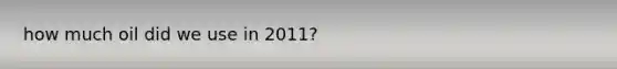 how much oil did we use in 2011?