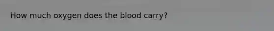 How much oxygen does the blood carry?