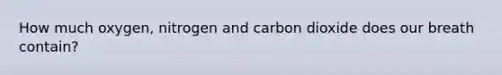 How much oxygen, nitrogen and carbon dioxide does our breath contain?