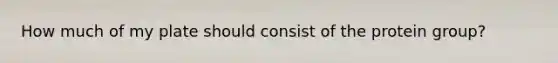 How much of my plate should consist of the protein group?