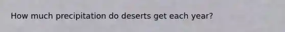 How much precipitation do deserts get each year?