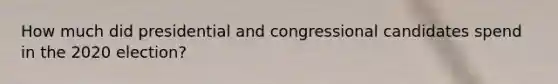 How much did presidential and congressional candidates spend in the 2020 election?