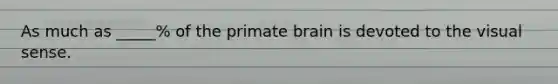 As much as _____% of the primate brain is devoted to the visual sense.