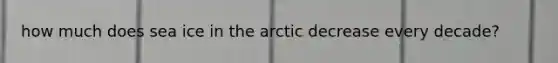 how much does sea ice in the arctic decrease every decade?