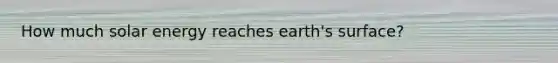 How much solar energy reaches earth's surface?