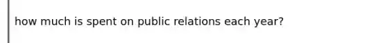 how much is spent on public relations each year?