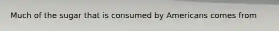 Much of the sugar that is consumed by Americans comes from
