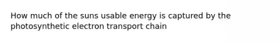 How much of the suns usable energy is captured by the photosynthetic electron transport chain