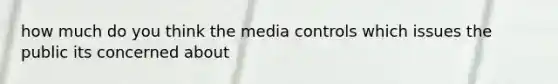 how much do you think the media controls which issues the public its concerned about