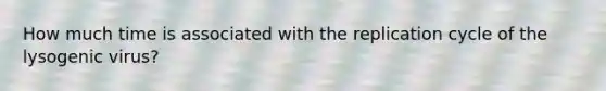 How much time is associated with the replication cycle of the lysogenic virus?