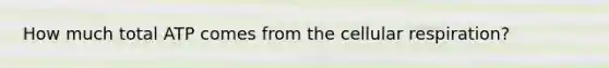 How much total ATP comes from the cellular respiration?