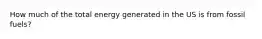 How much of the total energy generated in the US is from fossil fuels?