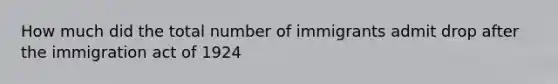 How much did the total number of immigrants admit drop after the immigration act of 1924