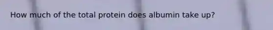 How much of the total protein does albumin take up?