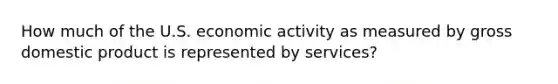 How much of the U.S. economic activity as measured by gross domestic product is represented by services?