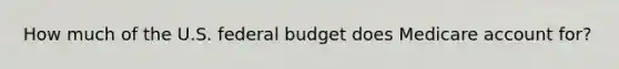 How much of the U.S. federal budget does Medicare account for?