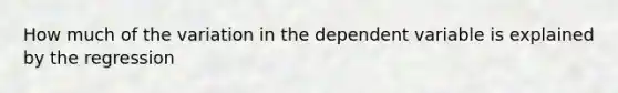 How much of the variation in the dependent variable is explained by the regression