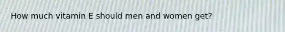 How much vitamin E should men and women get?