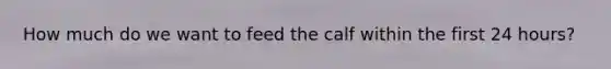 How much do we want to feed the calf within the first 24 hours?