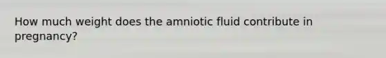 How much weight does the amniotic fluid contribute in pregnancy?