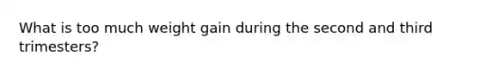 What is too much weight gain during the second and third trimesters?