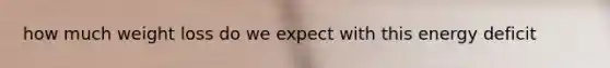how much weight loss do we expect with this energy deficit