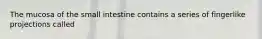 The mucosa of the small intestine contains a series of fingerlike projections called