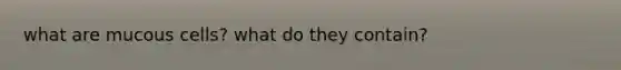 what are mucous cells? what do they contain?