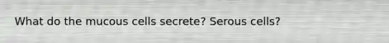 What do the mucous cells secrete? Serous cells?