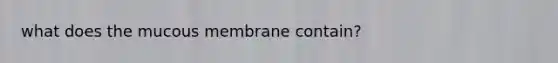 what does the mucous membrane contain?