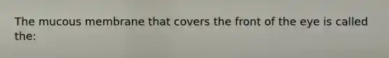 The mucous membrane that covers the front of the eye is called the: