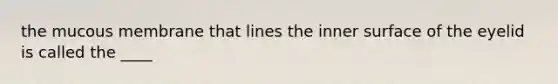 the mucous membrane that lines the inner surface of the eyelid is called the ____