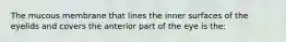 The mucous membrane that lines the inner surfaces of the eyelids and covers the anterior part of the eye is the: