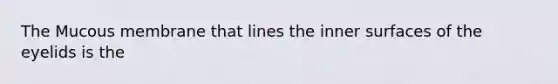 The Mucous membrane that lines the inner surfaces of the eyelids is the