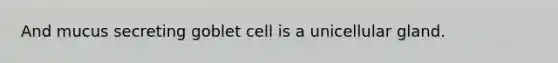 And mucus secreting goblet cell is a unicellular gland.