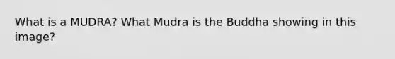 What is a MUDRA? What Mudra is the Buddha showing in this image?