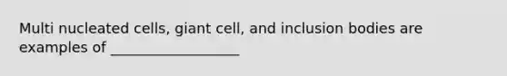 Multi nucleated cells, giant cell, and inclusion bodies are examples of __________________