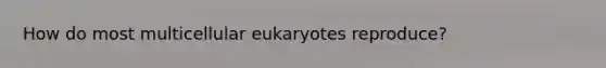 How do most multicellular eukaryotes reproduce?